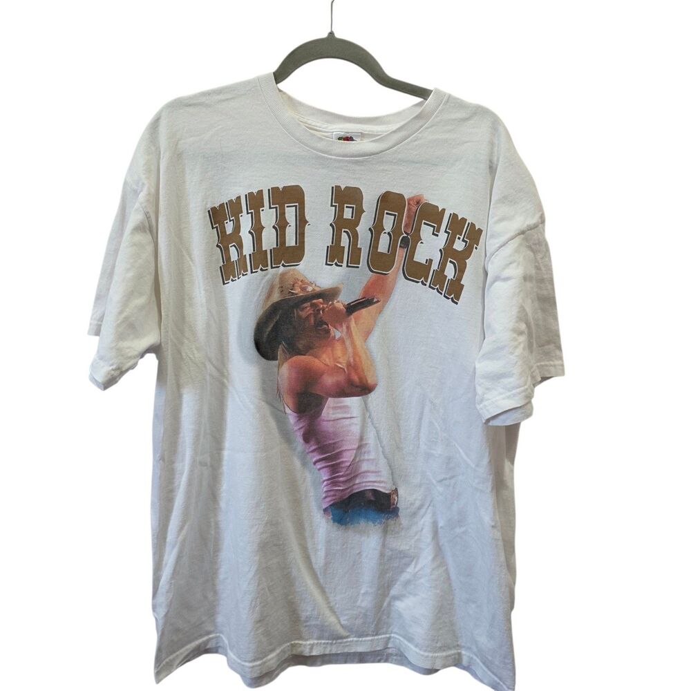 Vintage Kid Rock Cowboy Baby Double Sided Graphic T Shirt 2XL Y2K White